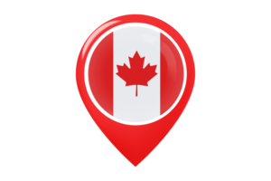 加拿大国旗地图图钉图标