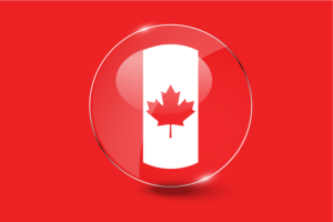 加拿大国旗光泽圆形按钮