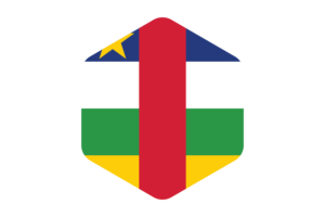中非国旗圆形六边形