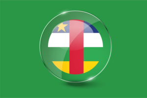中非国旗光泽圆形按钮