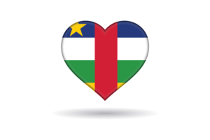中非旗帜心形