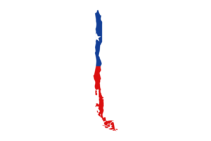 智利地图与国旗