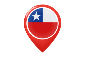智利国旗地图图钉图标