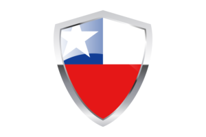 智利国旗与尖三角形盾牌