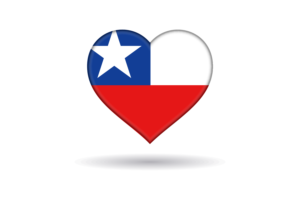 智利旗帜心形