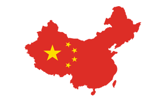 中国地图与国旗