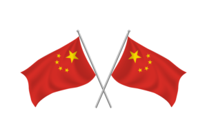 中国挥舞友谊旗帜