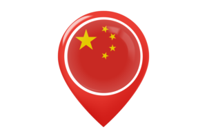 中国国旗地图图钉图标