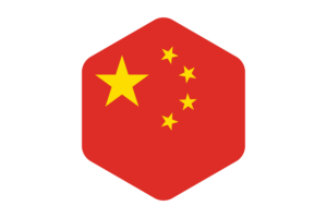 中国国旗圆形六边形