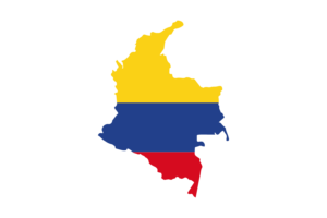 哥伦比亚地图与国旗