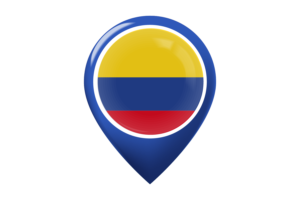 哥伦比亚国旗地图图钉图标