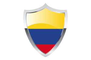 哥伦比亚国旗与中世纪加热器盾