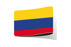 哥伦比亚国旗插图剪贴画