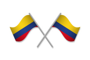 哥伦比亚国旗徽章矢量免费