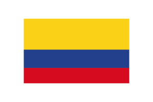 哥伦比亚国旗三角形矢量插图