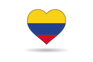 哥伦比亚旗帜心形