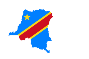 刚果地图与国旗