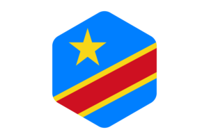 刚果国旗圆形六边形