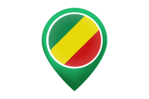 刚果 布拉柴维尔 旗帜 地图 图钉图标