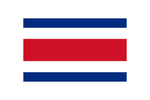 哥斯达黎加国旗三角形矢量插图