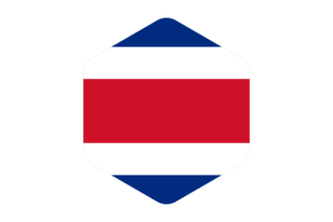 哥斯达黎加国旗圆形六边形