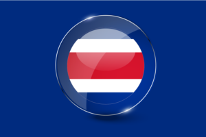 哥斯达黎加国旗光泽圆形按钮