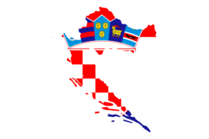 克罗地亚地图与国旗