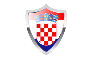 克罗地亚国旗与中世纪加热器盾牌