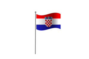 挥舞着克罗地亚国旗