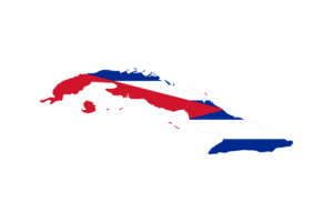 古巴地图与国旗