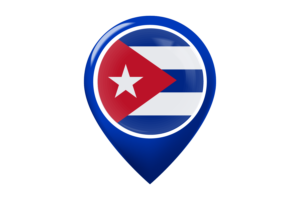 古巴国旗地图图钉图标