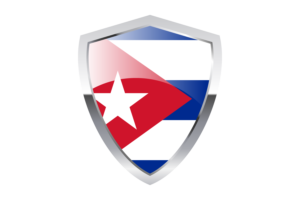 古巴国旗与尖三角形盾牌