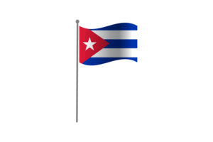 挥舞着古巴国旗