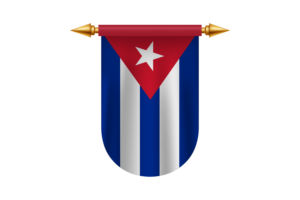 古巴国旗徽章矢量图像