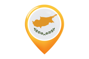 塞浦路斯国旗地图图钉图标
