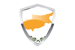 塞浦路斯国旗与尖三角形盾牌