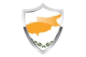 塞浦路斯国旗与中世纪加热器盾牌