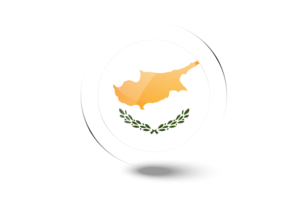 塞浦路斯国旗光泽圆形按钮