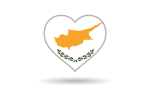 塞浦路斯旗帜心形