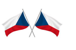 挥舞友谊旗帜的捷克
