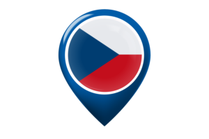 捷克国旗地图图钉图标