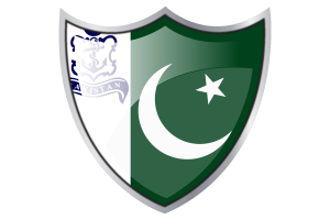 带有巴基斯坦海军司令旗帜的盾牌