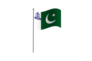 挥舞着巴基斯坦海军司令旗帜