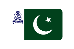 巴基斯坦海军司令旗帜圆角矩形矢量插图