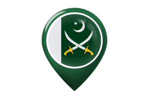 巴基斯坦陆军旗帜地图图钉图标