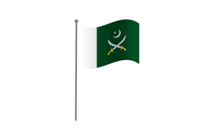 挥舞着巴基斯坦陆军旗帜