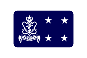 巴基斯坦海军上将旗帜圆角矩形矢量插图