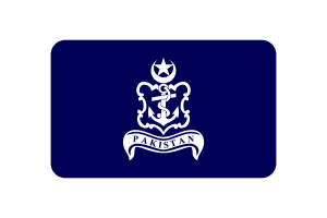 巴基斯坦海军旗帜圆角矩形矢量插图
