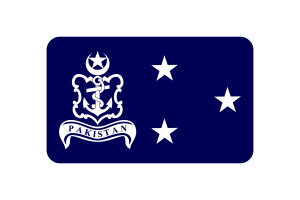 巴基斯坦海军中将旗圆角矩形矢量插图