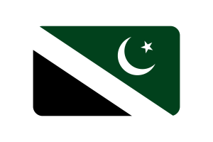 伊斯兰堡旗帜圆角矩形矢量插图